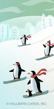 penguins snowboarding lg